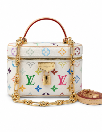 White colorful printed flap small crossbody bag